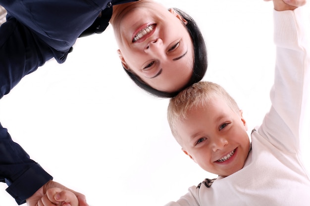 gelukkige moeder met zoon