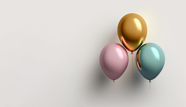 Gratis foto gelukkige verjaardag met realistische ballonnen