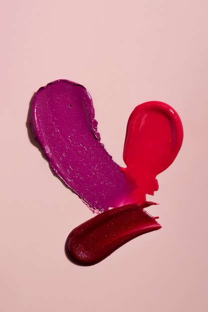 Gemengde lippenbalsems textuur bovenaanzicht