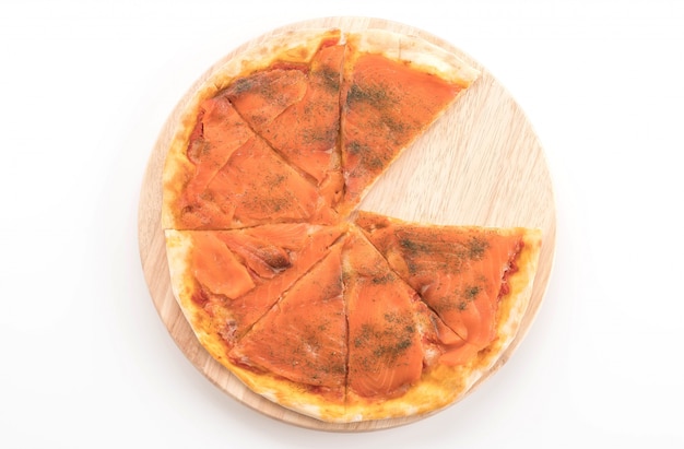 Gratis foto gerookte zalm pizza