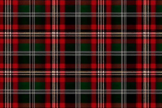 Geruite plaid Tartan Doek Patroon Naadloze achtergrond van Schotse stijl Geweldig voor nieuwe jaarontwerpen Voor textieldecoraties Rood, Groen en Zwart