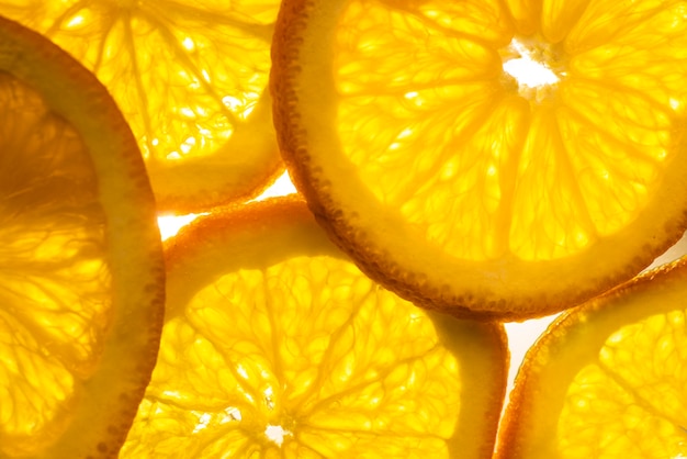 Gesneden sappige sinaasappelen vooraanzicht