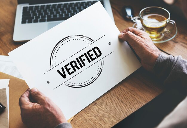 Geverifieerd Gecertificeerd Bevestig Geautoriseerd Goedkeuren Concept