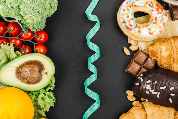 Gezond eten versus ongezond voedsel
