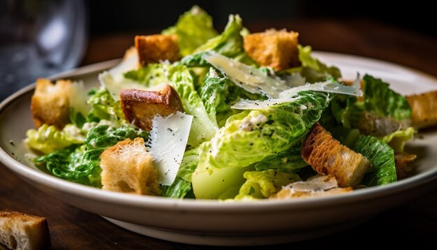 Gezonde couturesalade met gegrilde kipfilet gegenereerd door AI