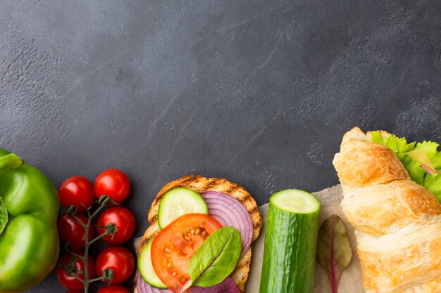 Gezonde ingrediënten met kopie ruimte