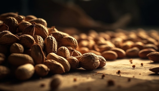 Gezonde snack een hoop biologische noten generatieve AI