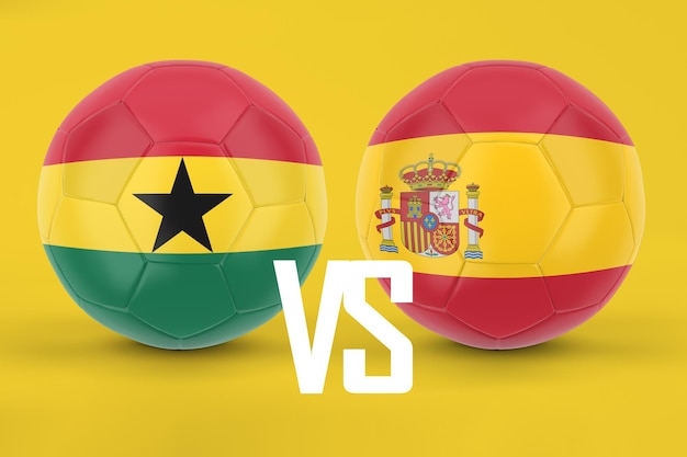 Ghana versus Spanje voetbal