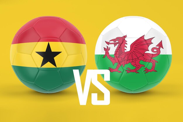 Ghana versus Wales voetbal