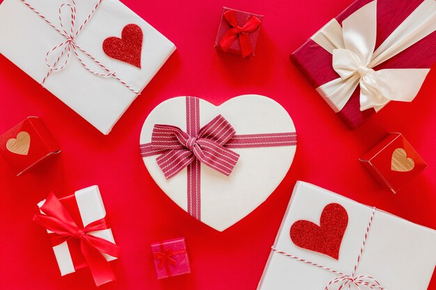 Giften voor valentijnskaarten met harten