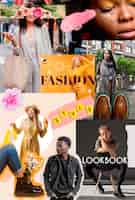 Gratis foto glamoureuze modeweken collage