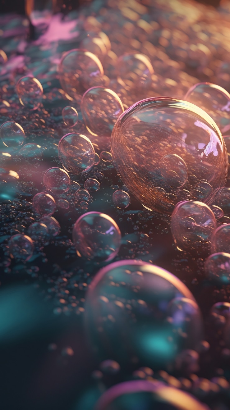 Gratis Foto glanzend bubbels behang