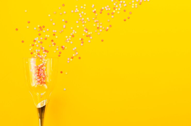 Gratis Foto glas en glitter met kopie ruimte
