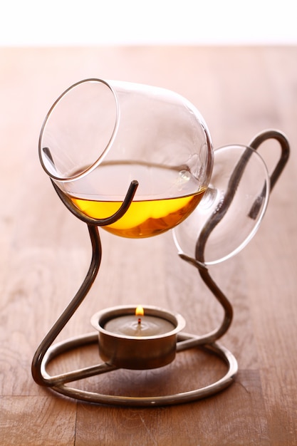 Glas warme cognac