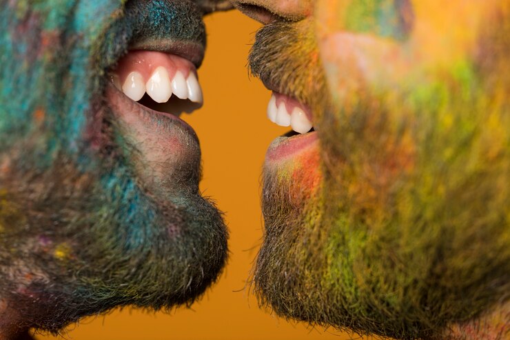 Gratis Foto glimlachende monden van homoseksueel paar