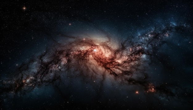 Gratis foto gloeiend sterrenveld verlicht het diepe sterrenstelsel dat door ai is gegenereerd