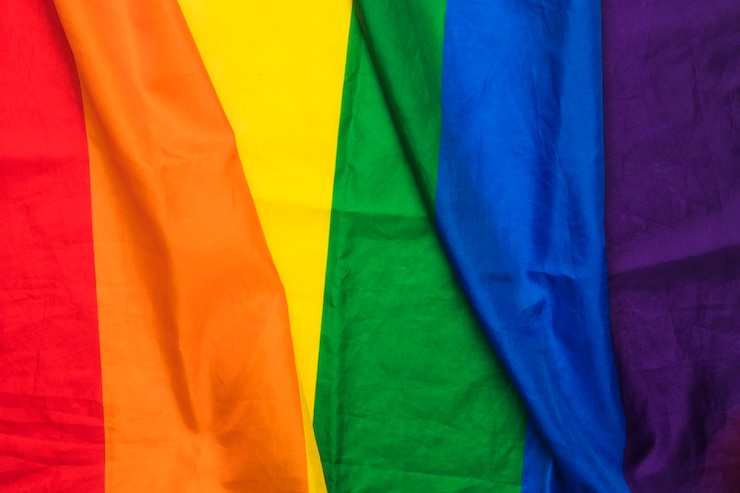 Gratis Foto golfde stof in regenboogkleuren
