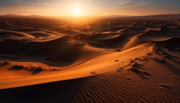 Gratis foto golfde zandduinen majestueuze bergketen rustig gegenereerd door ai