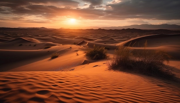 Gratis foto golvende zandduinen in dor afrika majestueuze schoonheid gegenereerd door ai