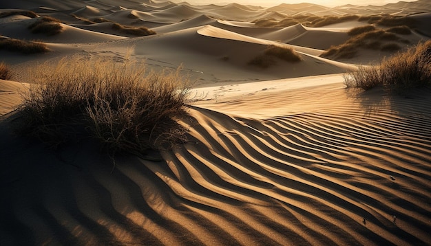 Gratis foto golvende zandduinen in dor afrika, schoonheid gegenereerd door ai