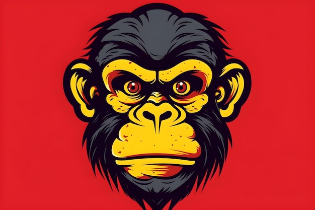 Gorilla-hoofd logo ontwerp