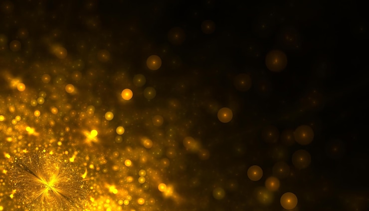 Gratis Foto gouden glinsterdeeltjes stof sprankelende achtergrondillustratie