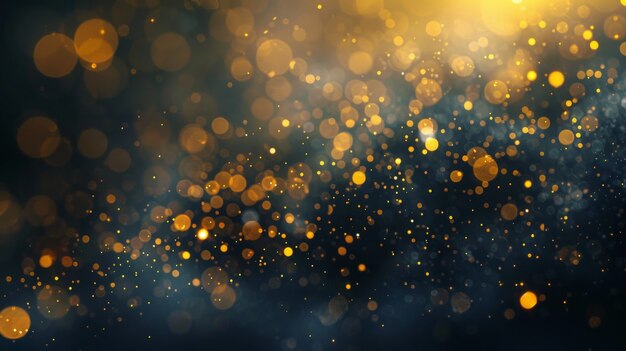 Gouden gloeiende lichten op donkere achtergrond