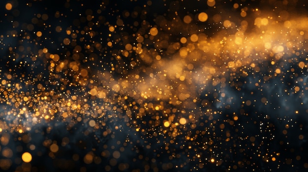 Gouden gloeiende lichten op donkere achtergrond