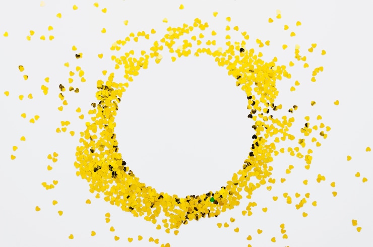 Gratis Foto gouden harten confetti frame