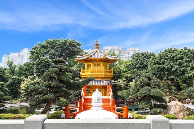 Gratis foto gouden pagode in nan lian garden