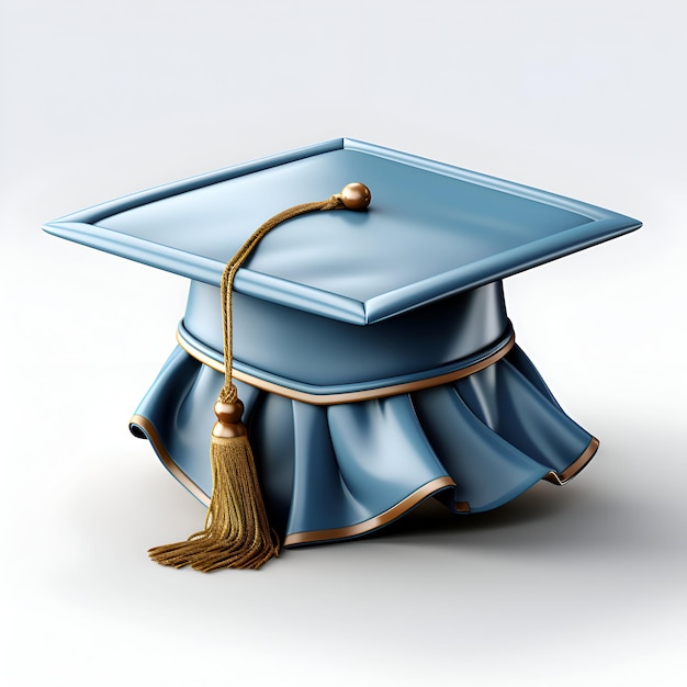 Gratis foto graduatie pet met tassel op witte achtergrond 3d-rendering