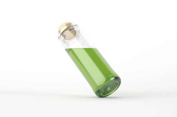 Gratis Foto groen drankje in een glazen fles.