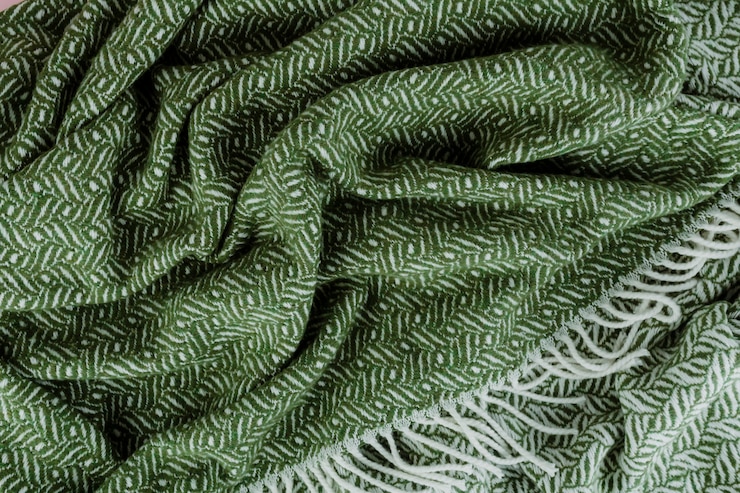 Gratis Foto groene geweven geweven sjaalachtergrond