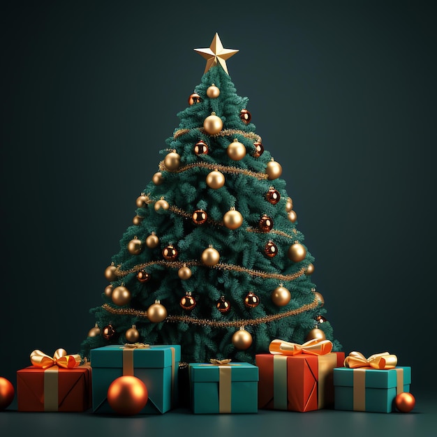groene kerstboom AI gegenereerd beeld