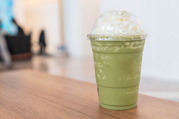 Groene thee latte frappe