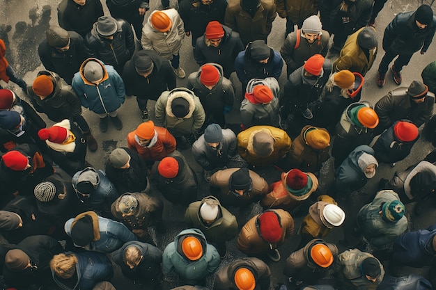 Gratis foto groep arbeiders die een protest organiseren