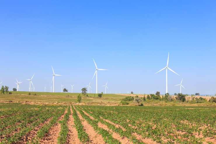 Gratis Foto groep windturbine stroomgenerator