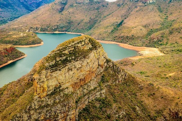 Groothoekopname van de Blyde River Canyon in Zuid-Afrika