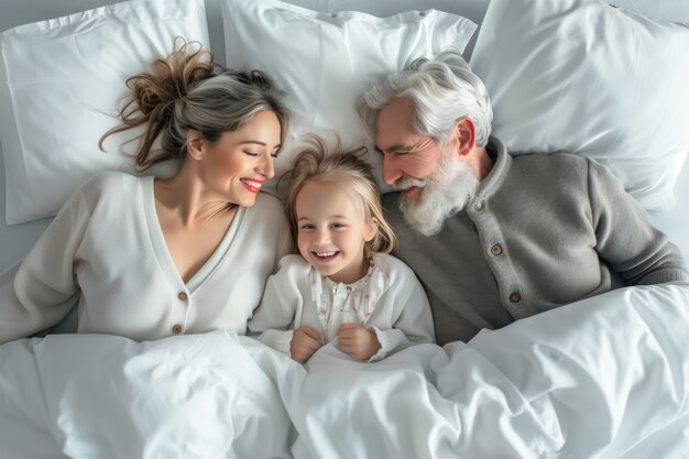 Grootoudersdagviering met grootouders en kleinkinderen die een gelukkig gezin tonen