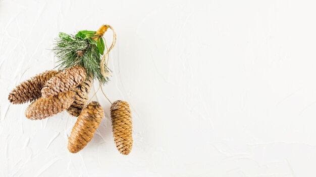 Grote haken en ogen in de buurt van groen klatergoud