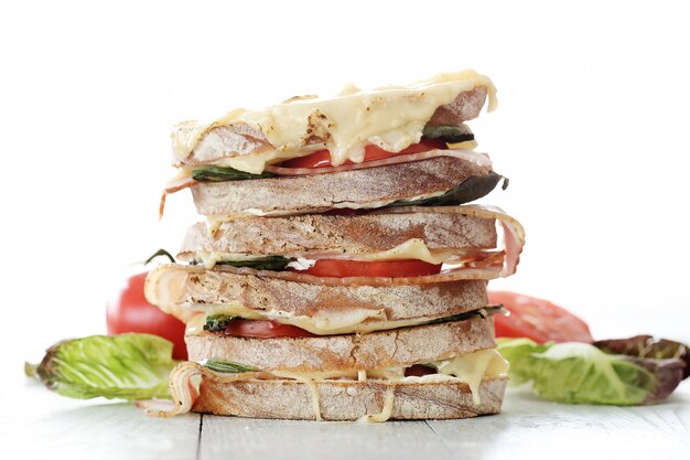 Grote sandwich met meerdere lagen