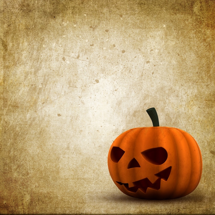 Gratis Foto grunge stijl halloween achtergrond met jack o lantern