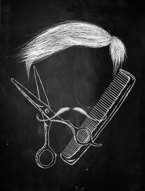 Hair Scissors comb snor