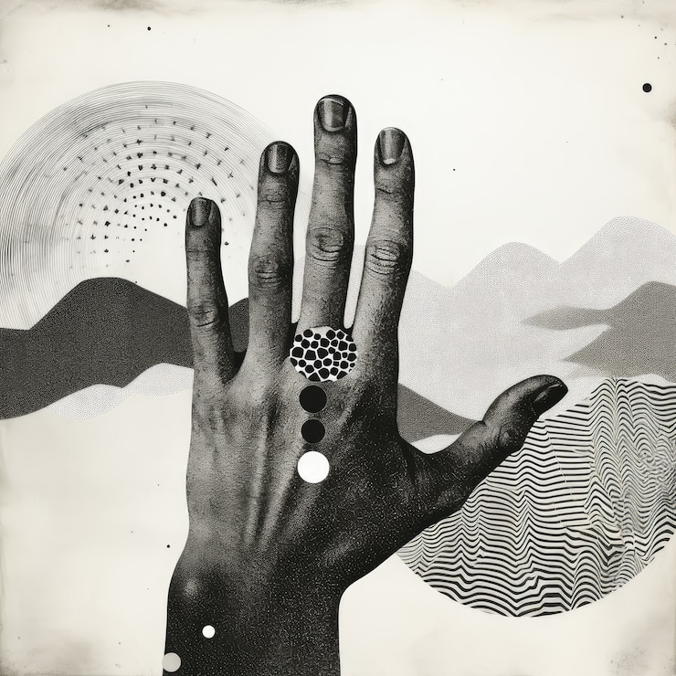 Gratis Foto halftone monochrome collage