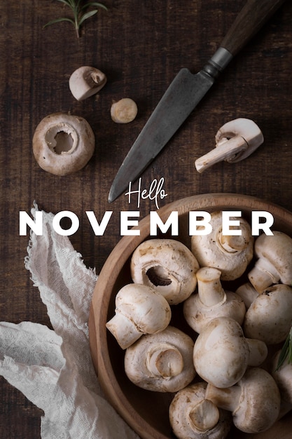 Gratis foto hallo november compositie met champignons