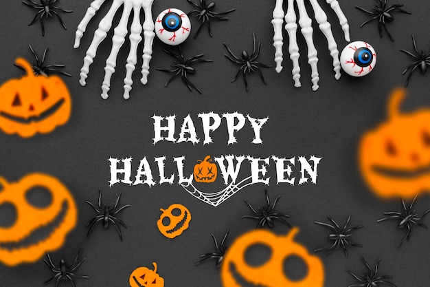 Gratis foto halloween-banner met skelethanden