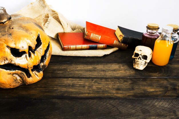 Halloween dingen op tafel