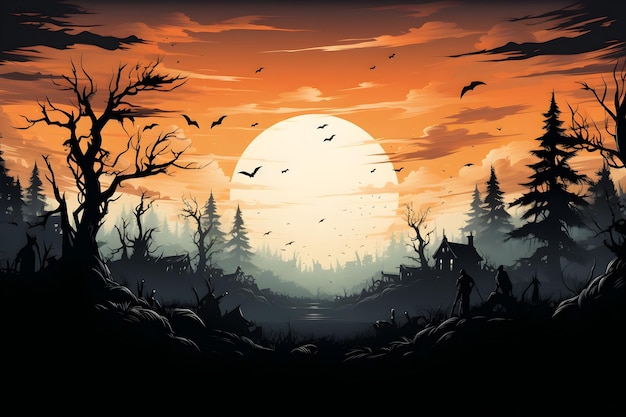 Halloween kerkhof afbeelding achtergrond