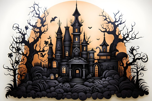 Gratis foto halloween kerkhof ontwerp achtergrond