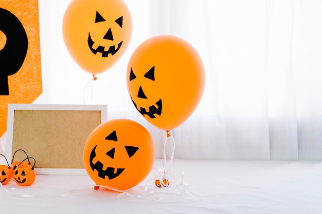 Halloween pompoenballonnen met frame